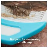 The 3-Step Cradle Cap System, DermaFrida The FlakeFixer, Sponge, Brush, and Storage Stand for Babies with Cradle Cap, White-Blue - Retail: $14