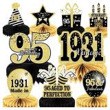 9PCS 95th Birthday decorations 95th birthday Centerpieces for Table Decorations 2026 Vintage 1931 Honeycomb Table Topper Back in 1931 95th Birthday Decoration for Men and Woman 95 Years Birthday Party