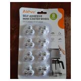 Self Adhesive Caster Wheels, 8 Pack Small Furniture Sliders Appliance Rollers, Swivel 360Â° Universal Appliance Slider Roller Casters for Kitchen Countertop Coffee Maker, Air Fryer, Storage Box - Re