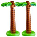 Inflatable Palm Tree, Pack of 2-66-Inch Giant Tropical Inflatable Trees - Hawaiian Party Decorations, Beach Luau, or Pool Decor - Fun Palm Tree Props for Birthday Parties and Outdoor Events - Retail: 