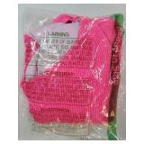 Women One Piece Swimsuit Solid Ribbed Monokini Swimwear Scoop Neck Low Back Bathing Suit Hot Pink M - Retail: $32