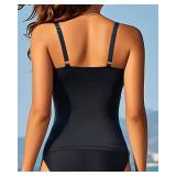 Aqua Eve Tankini Tops for Women Swimwear Top Only Tummy Control Bathing Suit Top No Bottom (Available in Plus) Small - Retail: $28