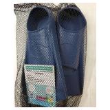 Swim Fins, Kids Swim Training Fins for Lap Swimming, Travel Size Flippers with Mesh Bag, Silicone Swimming Fins for Kids Teens Adults Women Men - Retail: $26