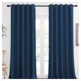 Sliding Door Window Treatment Blackout Patio Door Curtain Panels, Privacy Thermal Drapes for Bedroom Living Room Department with Grommet Top (Moroccan Blue, W66 x L110) - Retail: $47