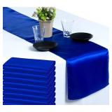 VDS Pack of 10 Satin Table Runners Charmeuse Sateen Silk Centerpiece Cloth Linen for Wedding Birthday Graduation Engagement Ceremony Event Party Banquet Table Decoration (12x108 inch) - Retail: $30