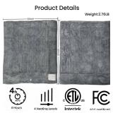 Silver Island Snuggle Heated Blanket Throw with Foot Pockets for Cold Feet, Electric Lap Blanket with 4 Heating Levels, Auto Shut-Off, Machine Washable, ETL & FCC Certified, for Women(Grey) - Retail: 