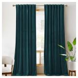 Teal Velvet Curtains 84 inch Length - Super Soft Durable Window Drapes Plush Velvet Room Darkening Backdrop for Nursery Playroom Bedroom, Peacock Blue, W52 x L84 inches, 2 Panels - Retail: $40