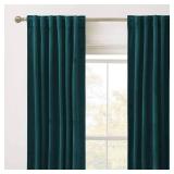 Teal Velvet Curtains 84 inch Length - Super Soft Durable Window Drapes Plush Velvet Room Darkening Backdrop for Nursery Playroom Bedroom, Peacock Blue, W52 x L84 inches, 2 Panels - Retail: $40
