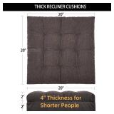 Recliner Cushions for Elderly, 20x20x4 Inch Thick Chair Cushion for Shorter Users Patent Design Soft Tufted Dual Layer Booster Seat Cushions for Seniors Recliner Risers Taupe 1P - Retail: $38