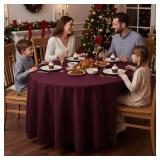 Fitable 6 Pack Burgundy Round Tablecloths - 120 Inches in Diameter - Stain Resistant and Washable Table Clothes, Polyester Fabric Table Covers for Wedding, Party, Banquet, Formal Events - Retail: $78