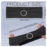 100PCS Spandex Stretch Chair Sashes Bows Elastic Chair Cover Bands Ties with Buckle Slider for Wedding Party Reception Events Universal Ceremony Banquet Decorations(Black) - Retail: $40