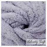 Chenille Chunky Yarn Super Bulky Soft Thick Fluffy Jumbo Giant Washable Polyester Big Yarn DIY for Arm Knit Blanket Cushion Bed Sofa Home Decor, Light Grey,2.2LB - Retail: $30