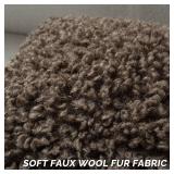 Chocolate Decorative Throw Pillow Covers 24x24 Inch Set of 2,Soft Fluffy Faux Wool Fur Boucle Textured European Cushion Case, Modern Home Decor for Couch Bed Living Room Office - Retail: $37