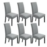 NORTHERN BROTHERS Chair Covers for Dining Room 6 Pack Slipcovers Dining Chair Covers Parsons Chair Slipcover Fit Stretch Chair Cover, Light Grey - Retail: $33