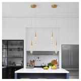 Pendant Lights Kitchen Light Fixtures Dimmable LED Modern Gold Pendant Light Mini Teardrop Crystal Pendant Lighting for Kitchen Island Bedroom Hallway Entryway (2-Light) - Retail: $90