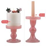3 Pcs Glass Candle Holder Set Clear, Pink Candlesticks Holders Pillar Taper Candles Tealight Stand for Wedding Centerpieces Home Decorations Dining Table - Retail: $26