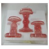 3 Pcs Glass Candle Holder Set Clear, Pink Candlesticks Holders Pillar Taper Candles Tealight Stand for Wedding Centerpieces Home Decorations Dining Table - Retail: $26