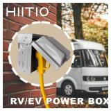 30 Amp NEMA L5-30R Power Outlet Box 125 Volt, Heavy Duty Lockable Weatherproof Outdoor Electrical Panel, Outdoor Receptacle for EV RV Generator Camper Trailer Motorhome, ETL Listed, HDS2-012 - Retail: