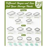 40 Piece Food Storage Containers with Lids(20 Containers & 20 Lids), BPA-Free Plastic Food Containers for Kitchen Storage and Organization, Leak Proof Meal Prep Container, Includes Labels & Pen - Reta