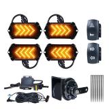UTV Turn Signal Kit with 110dB Horn, Pre-Wired, Plug and Play UTV ATV Blinker with Rocker Switch, Rectangle Universal Street Legal Turn Signals Compatible with Polaris, Can-Am, Teryx, CFMOTO - Retail: