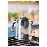 Classic Yosemite Stainless Steel Stovetop Coffee Percolator - 8 Cup, Silver - Retail: $57