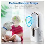 Bladeless Desk Fan, 11.8 Inch Small Rechargeable Fan, Quiet Office Fan, 3 Speeds, Touch Control, Easy to Clean, Desk Fan Small Quiet, Ideal for Home, Office, Travel - Retail: $45