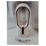 Bladeless Desk Fan, 11.8 Inch Small Rechargeable Fan, Quiet Office Fan, 3 Speeds, Touch Control, Easy to Clean, Desk Fan Small Quiet, Ideal for Home, Office, Travel - Retail: $45