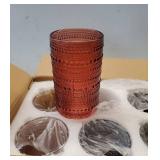 Colored Hobnail Drinking Glasses Set of 6, 12oz Vintage Kitchen Glassware, Embossed Beaded Glass Cups, Water Glasses, Beaded Colorful Water Tumbler for Cocktail, Juice and Various Mixed Drinks - Retai