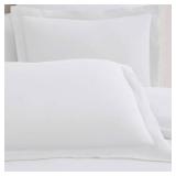 Duvet Cover Set - 5 PC Iconic Collection Bedding Set - Hotel Luxury, Extra Soft & Cooling - Microfiber - Button Closure and Corner Ties (Queen, White) - Retail: $35