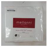 Duvet Cover Set - 5 PC Iconic Collection Bedding Set - Hotel Luxury, Extra Soft & Cooling - Microfiber - Button Closure and Corner Ties (Queen, White) - Retail: $35