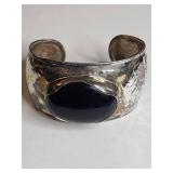 Silpada .925 Sterling Silver and Onyx Cuff Bracelet 60g