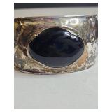 Silpada .925 Sterling Silver and Onyx Cuff Bracelet 60g