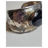 Silpada .925 Sterling Silver and Onyx Cuff Bracelet 60g