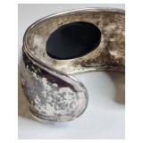Silpada .925 Sterling Silver and Onyx Cuff Bracelet 60g