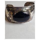 Silpada .925 Sterling Silver and Onyx Cuff Bracelet 60g