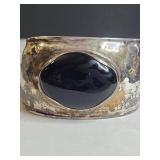 Silpada .925 Sterling Silver and Onyx Cuff Bracelet 60g