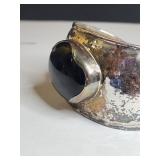 Silpada .925 Sterling Silver and Onyx Cuff Bracelet 60g