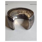 Silpada .925 Sterling Silver Wide Cuff Bracelet with Scroll Design 51g