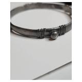 Medieval Style Iron Bangle with Decorative Knobs