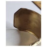 Silpada KR Wide Gold Tone Textured Cuff Bracelet