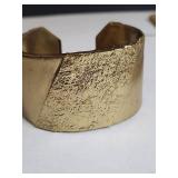 Silpada KR Wide Gold Tone Textured Cuff Bracelet