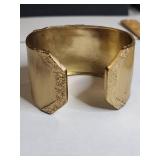 Silpada KR Wide Gold Tone Textured Cuff Bracelet
