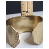 Silpada KR Wide Gold Tone Textured Cuff Bracelet