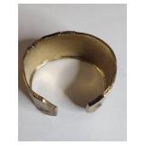 Silpada KR Wide Gold Tone Textured Cuff Bracelet