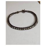 Silpada .925 Links of London Brown Cord Bracelet with Silver Beads 17g