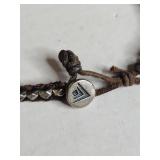 Silpada .925 Links of London Brown Cord Bracelet with Silver Beads 17g