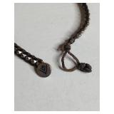 Silpada .925 Links of London Brown Cord Bracelet with Silver Beads 17g