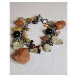 Silpada Sterling Silver Multi-Stone Charm Bracelet with Himalayan Salt Crystal