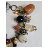 Silpada Sterling Silver Multi-Stone Charm Bracelet with Himalayan Salt Crystal