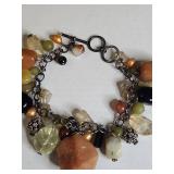 Silpada Sterling Silver Multi-Stone Charm Bracelet with Himalayan Salt Crystal